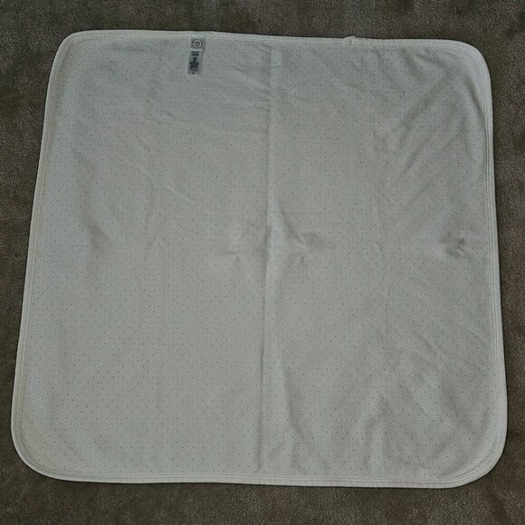 Little Me White Pink Polka Dot Baby Blanket Embroidered Flowers 100% Cotton - Picture 8 of 8